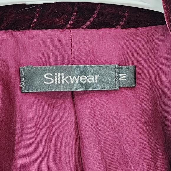 Silkwear Vintage Women's Silk Blend Velvet Button Front Jacket - M - Picture 5 of 7